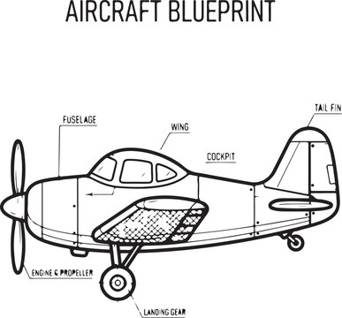 vintage airplane vector illustration
