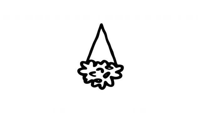 Christmas Ornament For Holiday Decoration And Festive Celebrations Hand-Drawn Doodle Animation On Transparent Background. Hanging Tree Ornament And Seasonal Party Decor. Seamless Animated Icon.