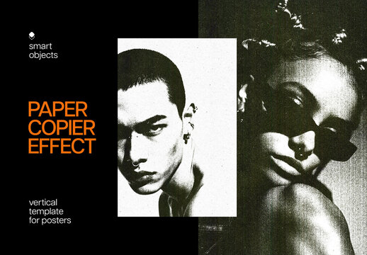 Vertical Paper Copy Photo Effect For Poster And Print Design
