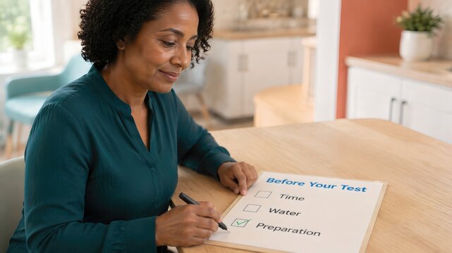 Patient Completes Medical Test Preparation Checklist at Home