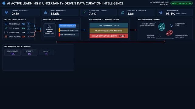 High Tech Data Analytics Interface for Machine Learning Uncertainty Estimation and Intelligent Data Curation System
