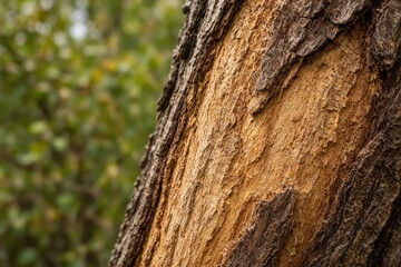 Fototapeta premium Damaged tree bark closeup