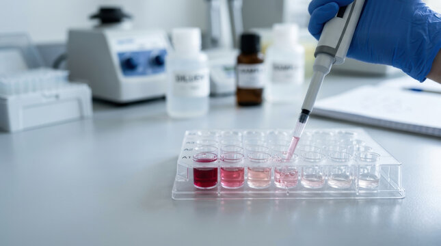 Laboratory testing supports antimicrobial resistance research through precise liquid handling and clinical sample analysis in sterile setting