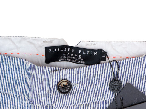 Philipp Plein men's trousers on a white background.