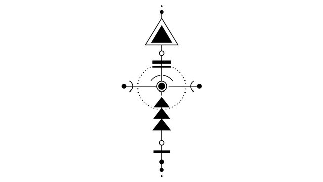 Geometric Tribal Arrow Totem Sacred Geometry Boho Tattoo Design