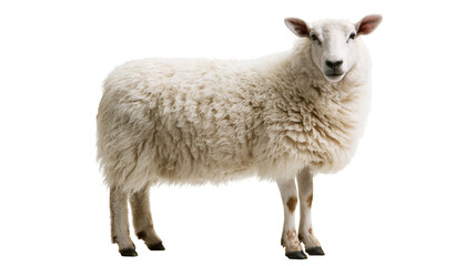 Fluffy white sheep standing and looking forward © Tibor