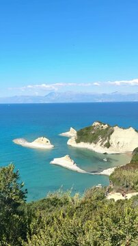Scenic Autumn Coastline at Cape Drastis on the Greek Island of Corfu