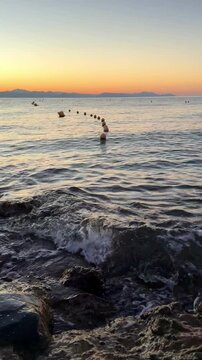 Tranquil Autumn Beach Scene on the Greek Island of Corfu
