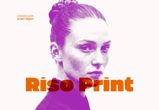 Riso Print Photo Effect