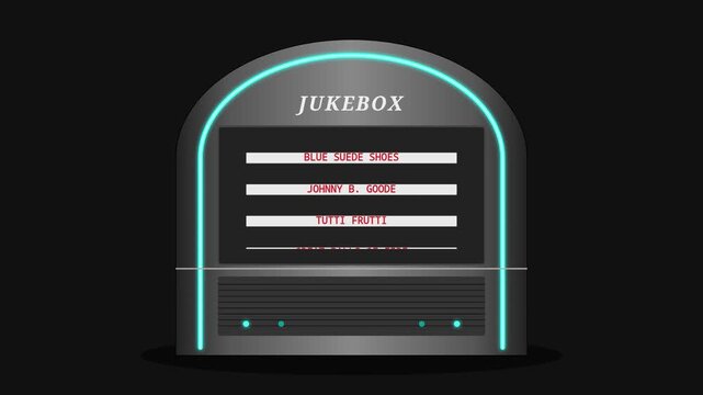 Retro Jukebox Scrolling Music Selection UI Animation Frames
