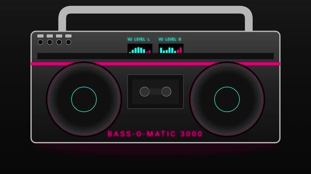 Retro Boombox Animation Sequence Sheet Vector Illustration