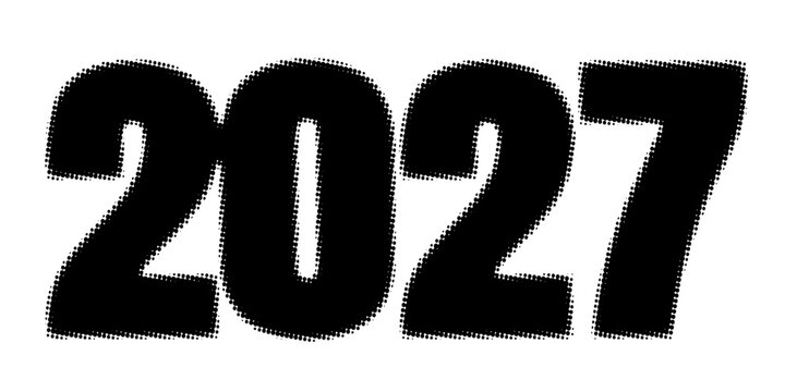Bold black numbers two zero two seven on a gradient background a new year concept illustration