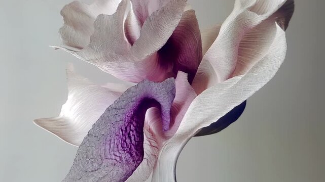 Pastel petals vibrate in a weightless dance with the breeze. Slow motion and subdued hues create a dreamlike feeling and a fleeting sense of mystery