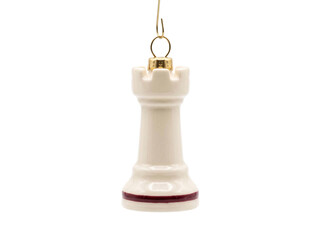 White Chess Rook Christmas Ornament © Frodo