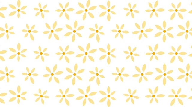 Minimalist yellow floral pattern seamless motion background