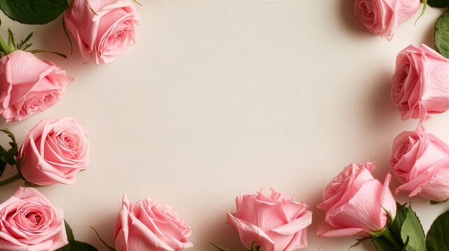 Valentine's Day Background with Delicate Blush Pink Roses