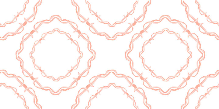 Pink ribbons forming a seamless pattern, watercolor isolated from background. Decorative design for gift wrap, wallpaper, textile prints, stationery and greeting cards.