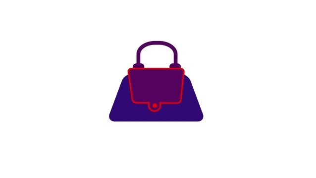 Handbag with blue security lock representing safe purchase and data privacy vector icon.