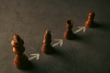 chess pieces on a dark background. business concept © Artvibe