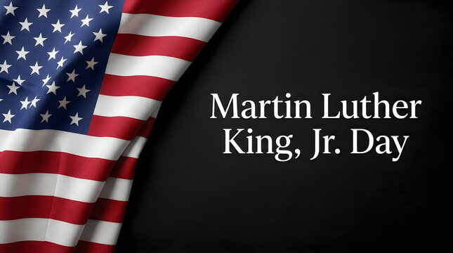 Martin luther king jr day american flag background