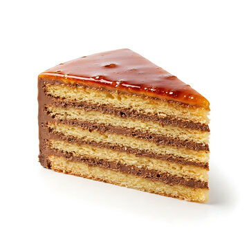Traditional Hungarian Dobos Torte Layered Caramel Cake