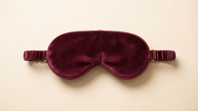 Sophisticated Burgundy Sleep Mask with Gold Tone Hardware.
