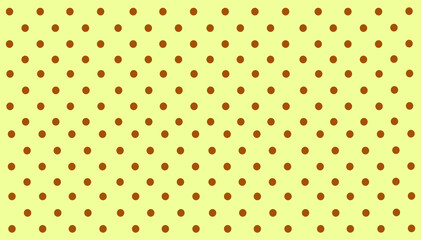 Seamless brown polka dot pattern on pale yellow background © umme