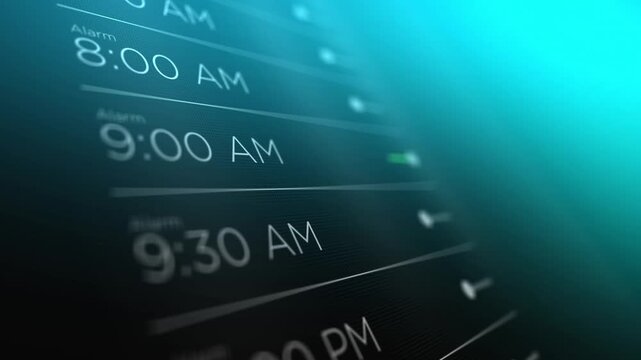  Generic Phone App Screen with Alarms Set - 9-00 Alarm Set