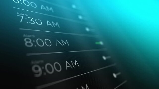  Generic Phone App Screen with Alarms Set - 8-00 Alarm Set