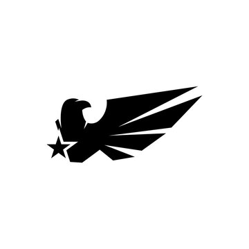 Abstract eagle wing star logo icon vector isolated on white background