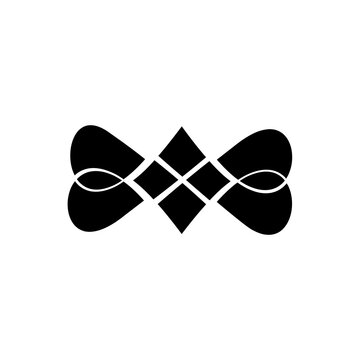 Abstract ornamental bow ribbon star logo icon vector isolated on white background