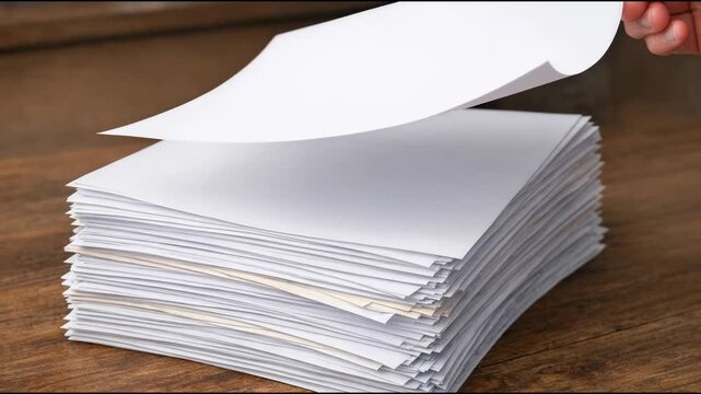 A person holds a paper shield over a stack of papers, providing a protective barrier