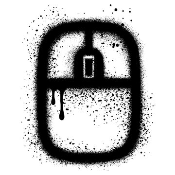 Click here button in graffiti style with hand pointer clicking.