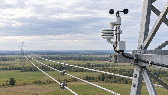 Weather sensor monitoring transmission line capacity