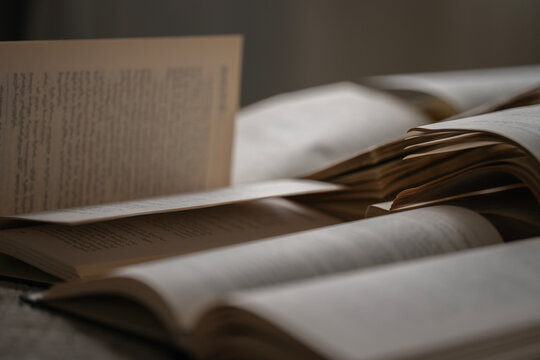Open books showing pages of text for study
