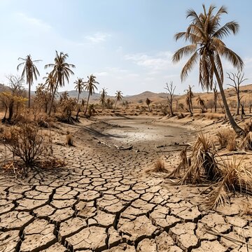 Severe Drought and Cracked Land