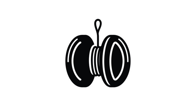 Black silhouette of a classic yo yo on a white background