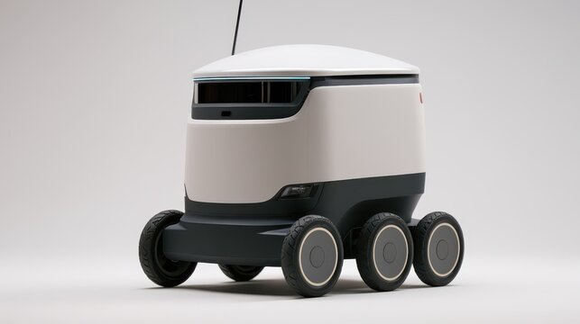 Autonomous delivery robot navigating urban sidewalk environment