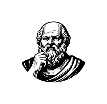 Socrates Portrait Line Art Illustration