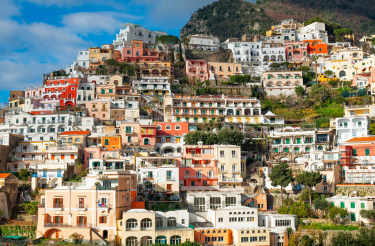 Positano, Italy along the Amalfi Coast in the afternoon 729