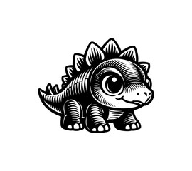 Cute Stegosaurus Line Art Illustration © Compositor 