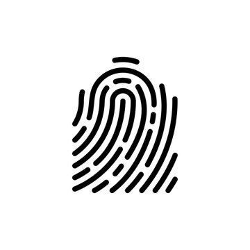 Abstract fingerprint biometric security scan logo icon vector isolated on white background