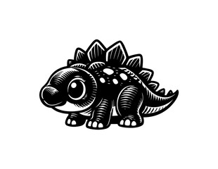 Cute Stegosaurus Line Art Illustration © Compositor 