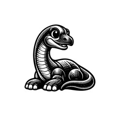 Vintage Style Cute Dinosaur Illustration © Compositor 