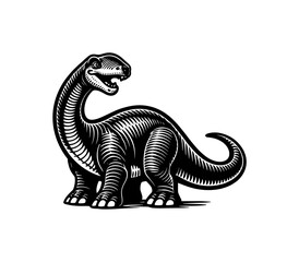 Black and White Dinosaur Illustration © Compositor 