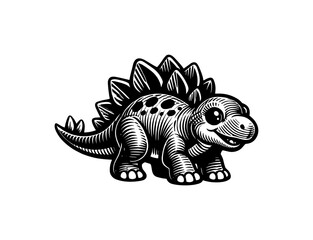 Cute Stegosaurus Line Art Illustration © Compositor 