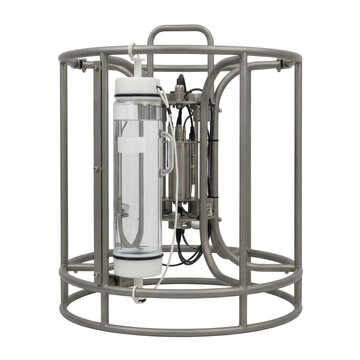 Deep Sea CTD Water Sampler with Metal Cage and Niskin Bottles Marine Instrument Isolated