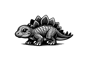 Cute Stegosaurus Line Art Illustration © Compositor 