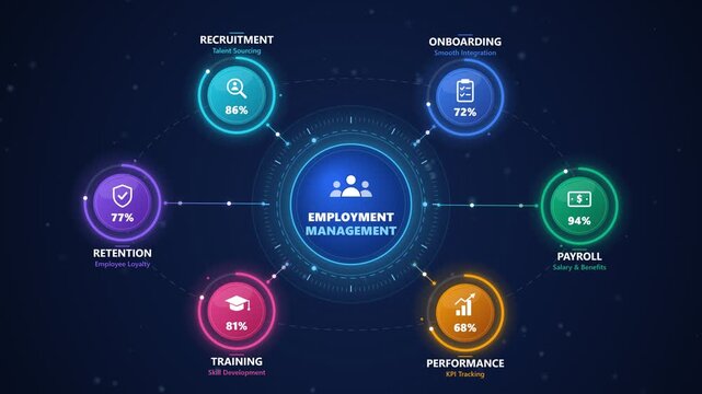Human Resources and Employment Management System Infographic Loop