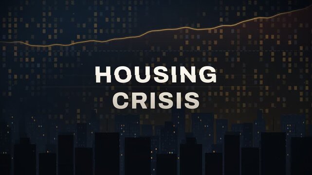 Housing Crisis Economic Market Chart Background Infographic Animation